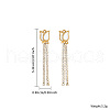 Elegant Tulip Zircon Tassel Earrings for Daily Wear Stainless Steel Jewelry FR5244-1