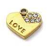 PVD Vacuum Plating 304 Stainless Steel Rhinestone Pendants STAS-S163-36G-1