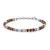 Adjustable 304 Stainless Steel Gemstone Beaded Bracelets FS-WG23DE2-02-1