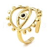Ion Plating(IP) 304 Stainless Steel Open Cuff Ring for Women RJEW-F166-02G-01-1