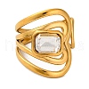 304 Stainless Steel Rhinestone Solitaire Ring RJEW-Q822-14G-03-2