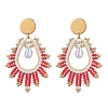 Handmade Glass Seed Beads Teardrop Stud Earrings EJEW-MZ00293-01-1