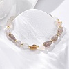 Natural Grey Agate Beaded Bracelets for Women G-P563-07P-22-1