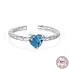 Rhodium Plated 925 Sterling Silver Twist Open Finger Rings RJEW-A019-53P-02-2