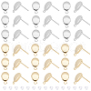 DICOSMETIC 40Pcs 2 Colors 201 Stainless Steel Stud Earring Findings STAS-DC0011-35-1