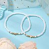 2Pcs 2 Styles Glass Seed Beaded Stretch Bracelet Sets for Women BJEW-JB11373-03-3