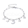 304 Stainless Steel Charm Bracelets BJEW-JB05130-1