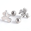 201 Stainless Steel Barbell Cartilage Earrings EJEW-R147-06-3