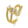 Brass with Cubic Zirconia Rings RJEW-B057-03G-01-1