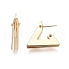 Brass Triple Triangle Stud Earrings EJEW-G321-12G-3