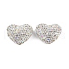 Heart Shaped Polymer Clay Rhinestone Beads CLAY-NH0002-02G-1