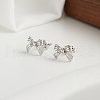 925 Sterling Silver Bowknot Stud Earrings STER-P065-10P-2