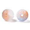 Frosted Baking Painted Crackle Glass Beads with Glitter Powder DGLA-T004-8mm-01B-2