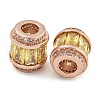Rack Plating Brass Micro Pave Cubic Zirconia European Beads KK-F089-31RG-06-2