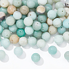  Natural Frosted Flower Amazonite Round Beads G-NB0005-34D-7
