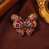 Butterfly Alloy Rhinestone Brooches PW-WGC53F0-01-1