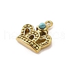 304 Stainless Steel with Synthetic Turquoise Charms STAS-Z135-09G-2