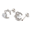 Star Brass Micro Pave Clear Cubic Zirconia Cartilage Earrings EJEW-L289-01P-01-2