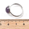 Half Round Natural Amethyst Finger Rings RJEW-M062-01P-31-3