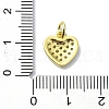 Heart Theme Brass Micro Pave Cubic Zirconia Charms KK-H475-56G-04-3