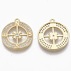 Brass Micro Pave Cubic Zirconia Pendants KK-R130-016G-NF-2