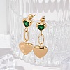 304 Stainless Steel Cubic Zirconia Stud Earrings EJEW-M070-20G-02-3