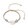 Natural Cowrie Shell Braided Bead Bracelets for Women BJEW-JB11765-05-2