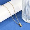 Ion Plating(IP) 304 Stainless Steel Pendant Necklaces NJEW-R050-01G-26-3