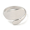 Non-Tarnish 304 Stainless Steel Oval Open Cuff Ring for Women RJEW-A043-33P-2