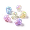 UV Plating Rainbow Iridescent Opaque Acrylic Beads OACR-C010-07-1