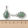 Natural Green Aventurine Oval Pendants G-NH0025-15P-29-3