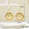 Elegant Stainless Steel Texture Flower Dangle Earrings MR0625-5