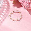 Natural Moonstone Beaded Stretch Rings for Women RJEW-JR00868-06-1