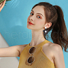 FIBLOOM 2 Pairs 2 Colors Acrylic Flower Asymmetrical Earrings EJEW-FI0001-09-4