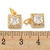Brass Micro Pave Clear Cubic Zirconia Pendants KK-P275-32A-G-3