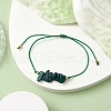 Natural Malachite Braided Bead Bracelets BJEW-JB11155-04-2