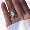 Brass Micro Pave Cubic Zirconia Stackable Rings for Women UG6552-1-2