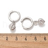 Brass Cubic Zirconia Hoop Earrings EJEW-Q015-01P-C-3