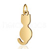 201 Stainless Steel Kitten Pendants STAS-S105-T551D-2-1