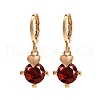 Heart Brass Micro Pave Cubic Zirconia Hoop Earrings EJEW-D318-02KCG-4
