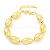 Rack Plating Oval Brass & ABS Imitation Pearl Beaded Bracelets for Women BJEW-P322-09G-1