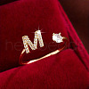 Brass Micro Pave Cubic Zirconia Cuff Rings WG75066-13-1
