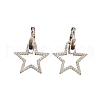 Star Sterling Silver Micro Pave Cubic Zirconia Hoop Earring for Women US7250-5