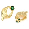 Brass Micro Pave Cubic Zirconia Stud Earrings EJEW-K293-07G-2