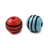 Printed Schima Wood Beads WOOD-L022-03A-01-2