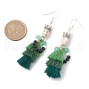 Dyed Synthetic Turquoise Tassel Pendants Earrings EJEW-TA00420-3