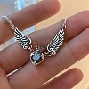 Alloy Colorful Rhinestone Angel Wing Heart Pendant Necklaces for Women FS-WGA620E-01-3