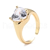 Heart Cubic Zirconia Bling Finger Ring ZIRC-C025-04G-3