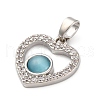 Brass Micro Pave Clear Cubic Zirconia Pendants KK-H513-10G-2