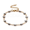 Enamel Rhombus with Evil Eye Link Chains Bracelet BJEW-P271-03G-04-1